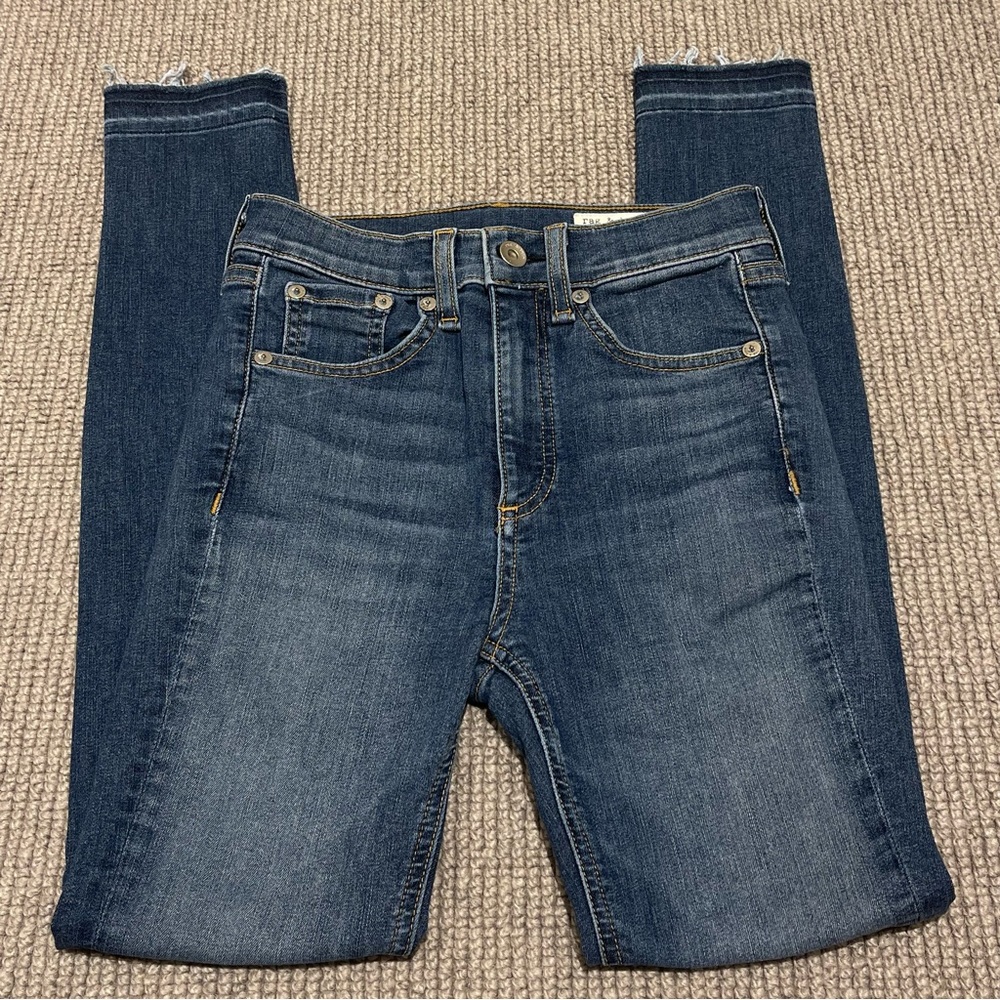 Rag & Bone High Rise Ankle Skinny in Clean Lily Dale (24) - Picture 5 of 10